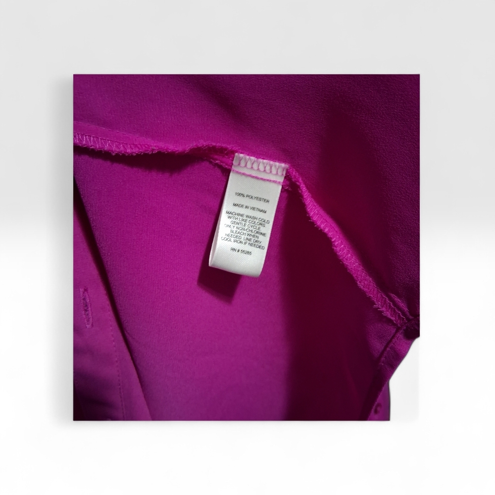 Express Portofino Dark Pink Button Up Blouse Womens Size XS Petite - Picture 8 of 8